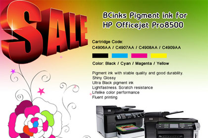 BCinks pigment ink for hp officejet pro 8500